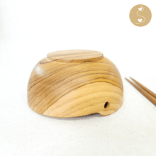 Load image into Gallery viewer, Joyhouseofseratku_Joy Teak Wood ramen bowl with chopsticks, wood turning bowls, bowl wood turning, hand carved bowls, teak wood bowls, carved bowls, wooden condiment bowls
