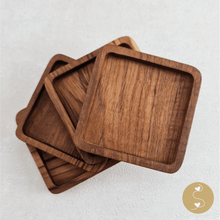 Load image into Gallery viewer, Joyhouseofseratku_Kvell wood drink coasters made of hand carved teak wood
