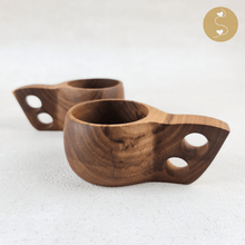 Load image into Gallery viewer, Joyhouseofseratku_4-Piece Mirth Teak wood mugs, wood gifts for anniversary, travel utensil set
