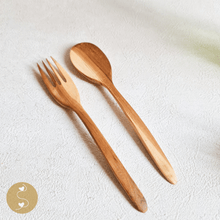 Load image into Gallery viewer, Joyhouseofseratku_Trusty Japanese wooden spoon and wooden fork or wood forks or also wooden forks as wooden cutlery
