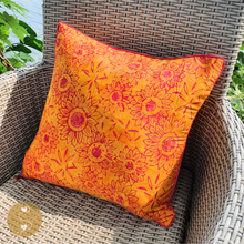 Load image into Gallery viewer, Joyhouseofseratku_Honeydew Sunflower yellow batik fabric, sunflower pillow cover or mustard pillow cover size of pillow cover 16x16
