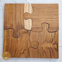 Load image into Gallery viewer, Joyhouseofseratku_Joyzzle your next get together with this set of 4 Pieces Puzzle Wooden Board! Perfect for individual serving trays, cutting boards, or a fun party decor when combined. Whether it&#39;s a charcuterie board, cheese board, bread board, or just plain wooden gift ideas, you&#39;ll be the cheese-iest of them all! Mini cheese board, anyone?
