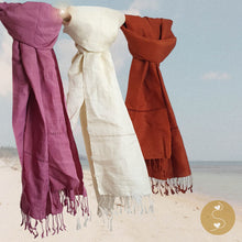 Load image into Gallery viewer, Joyhouseofseratku_Magnolia silk scarf for women, pashmina scarfs, scarf pashmina, pashmina scarf, sustainable fashion, handmade scarves
