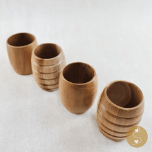 Load image into Gallery viewer, Joyhouseofseratku_Beehive Teak Wood Beer Mugs as travel utensils or wood mugs
