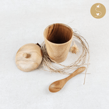 Load image into Gallery viewer, Joyhouseofseratku_Frolic Teak glass cup with wood lid or wooden tea cup the unbreakable dish set
