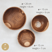 Load image into Gallery viewer, Joyhouseofseratku_Gem Teak Wood custom bowls, wooden dish set, carved bowls, wooden condiment bowls
