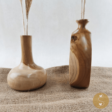 Load image into Gallery viewer, Joyhouseofseratku_Medlar teak wood vases, hand carved wooden vases
