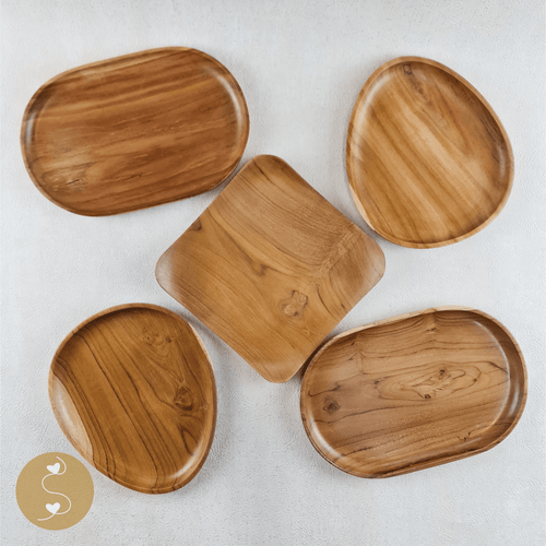 Joyhouseofseratku_Merri Teak wood serving tray, square wooden tray