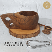 Load image into Gallery viewer, Joyhouseofseratku_Mirth Teak Wood travel utensils, wood mugs, wood anniversary gifts for wife
