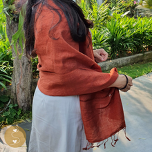 Load image into Gallery viewer, Joyhouseofseratku_Magnolia handwoven shawl, burgundy shawl, handwoven scarf
