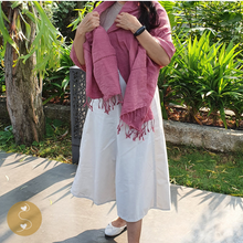 Load image into Gallery viewer, Joyhouseofseratku_Magnolia brown shawl, pashmina for men, pashmina scarf silk, linen scarf
