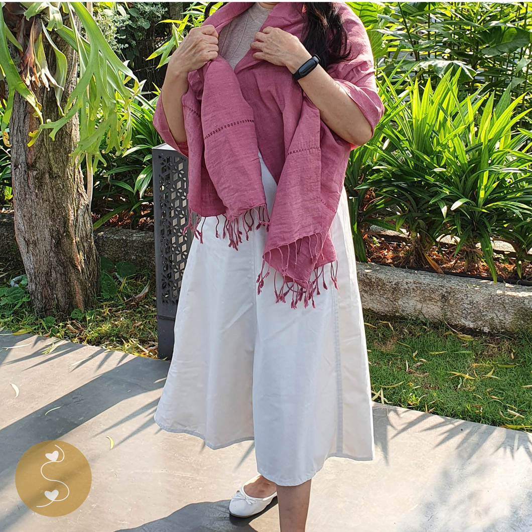 Joyhouseofseratku_Magnolia brown shawl, pashmina for men, pashmina scarf silk, linen scarf