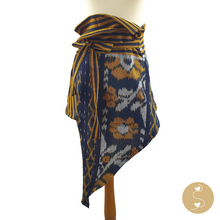 Load image into Gallery viewer, Joyhouseofseratku_cotton ikat wrap belt adds a touch of elegance to any outfit with our Handwoven Cotton Ikat Wrap Sash. Perfect for completing your look, this waist sash is handcrafted with precision and features a unique ethnic design. Its extra wide and long length makes it versatile for various styling options. Don&#39;t miss out on our sale of this vintage waist sash for dress.
