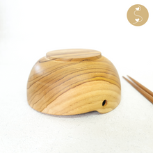 Load image into Gallery viewer, Joyhouseofseratku_Joy Teak Wood ramen bowl with chopsticks, wood turning bowls, bowl wood turning
