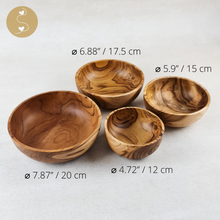 Load image into Gallery viewer, &quot;Joyhouseofseratku_Glee Teak Wood bowl and salad serving bowl, large wooden bowl with lid, wood carved bowls, light wood bowls, teakwood bowl &quot;
