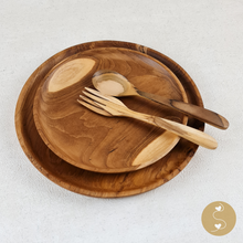 Load image into Gallery viewer, Joyhouseofseratku_Cheer Rustic Teak Wood steak dinner plate, wooden plate for steak
