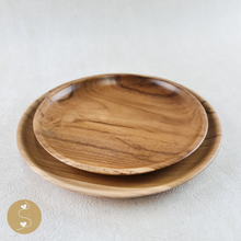 Load image into Gallery viewer, Joyhouseofseratku_Cheer LB Rustic Teak Wooden Round Plate, wooden centerpiece, carved wooden platter
