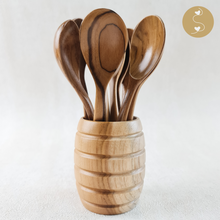 Load image into Gallery viewer, Joyhouseofseratku_Trusty Teak Wooden Soup Spoon the hand carved spoons can be used as miso soup spoon or japanese soup spoons
