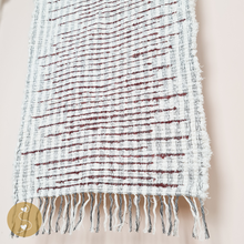 Load image into Gallery viewer, Joyhouseofseratku_Sapota bohon hand woven rugs with a touch of striped runner rug or geometric runner rug
