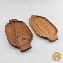 Load image into Gallery viewer, Joyhouseofseratku_Prize Teak wood trays with handles or wooden tray with handles, decorative wood trays

