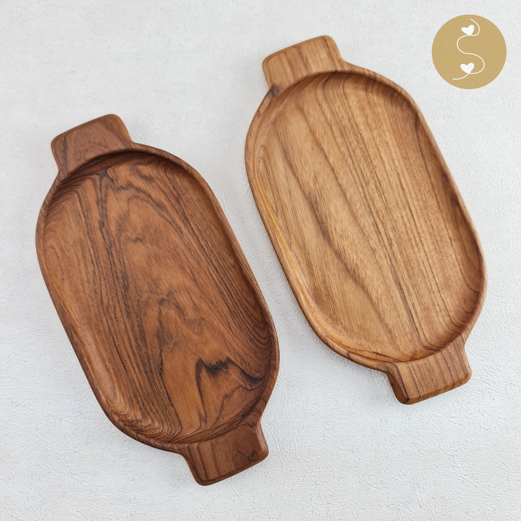 Joyhouseofseratku_Prize Teak Wood Tray or custom charcuterie boards, square wooden tray, long wooden tray, small wooden tray