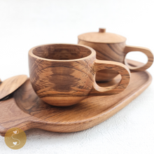Load image into Gallery viewer, Joyhouseofseratku_Jolly Teak glass cups with wooden lids, the unbreakable dinner set and perfect for wood anniversary gifts for wife
