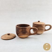 Load image into Gallery viewer, Joyhouseofseratku_Jolly Teak wooden coffee cup or glass cups with wood lids or glass cup with wood lid
