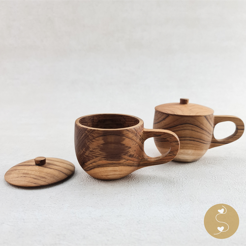 Joyhouseofseratku_Jolly Teak wooden coffee cup or glass cups with wood lids or glass cup with wood lid