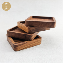 Load image into Gallery viewer, Joyhouseofseratku_Kvell wooden drink coasters made of hand carved teak wood
