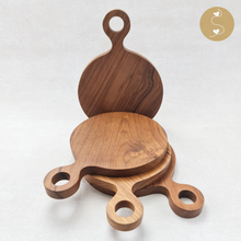 Load image into Gallery viewer, Joyhouseofseratku_Bliss Teak Wood as wood cutting board with handle and wood serving board
