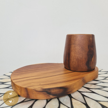 Load image into Gallery viewer, Joyhouseofseratku_Fruition Teak Small Wooden Tray and Wooden Coffee Mug Set rustic wooden tray, wood anniversary gifts for him
