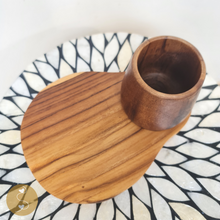 Load image into Gallery viewer, Joyhouseofseratku_Fruition Teak Small Wooden Tray and Wooden Coffee Mug Set wood gifts for anniversary, wood serving trays, decorative wooden trays
